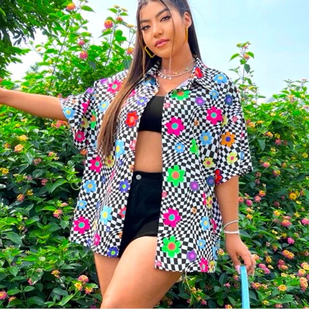 SHEIN- 70’s Vibe Button down